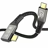 EUDOBEL USB 4 Kabel mit Thunderbolt 4 Kabel,8K@60Hz, 240W,40 Gbit/s USB-C auf USB-C Kable Kurz 0,5m für Thunderbolt 3,Display,iPhone 15Pro,MacBook,Docking Station,SSD,Hub,Typ-C Laptops,eGPU(90 Grad)