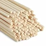 SOSMAR 90 Stück Holzstäbchen zum Basteln, Bambusstäbe rund Ø 5mm x 30cm Lang Rundholz Natur Holzstab Bastelholz für Modellbau DIY Handwerk und Deko