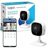 TP-Link Tapo Mini Smart Security Camera, Indoor CCTV, Works with Alexa & Google Home, No Hub Required, 1080p, 2-Way Audio, Night Vision, SD Storage, Device Sharing (Tapo C100)