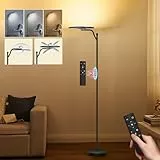 Oraymin Stehlampe Wohnzimmer 32W, Deckenfluter Stehleuchte Dimmbar mit Fernbedienung, 2700K-6500K Stehlampen LED Dimmbar Hohe Stehleuchte, Drehbare Stehlampe für Wohnzimmer Schlafzimmer Büro