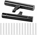 2er Pack Auto Diffuser Set, Regulierbarer Auto Lufterfrischer Lüftungsclip mit 15 Duftneutralen Pads, Kompakter Car Air Freshener für Ätherische Öle, Büro Zuhause Bad, Schwarz, 8x4x1,2cm (3-Loch)