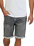 DENIMFY Jeans Shorts Herren Stretch Kurz Regular Fit DFAri Kurze Hosen Sommer Denim Einfarbig, Größe:38, Farben:Grey Denim (G37)