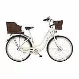 Fischer E-Bike City, CITA ER1804 Elektrofahrrad für Damen, RH 48 cm, Frontmotor 32 Nm, 36 V Akku, Elfenbein glänzend, 28 Zoll