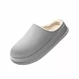 kefoerdi Hausschuhe Damen Winter,Warmer PlüSch Schlappen Wolken Herren,Wasserdicht rutschfeste Slippers,Cozy Leichte Reinigung Pantoffeln Gray 38/39 EU