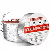 UTOCLEC Wasserfestes Klebeband Butylban, 2 Stück Dichtband Selbstklebend Wasserdicht, AluFolie Bitumenband, Reparaturband Klebeband für Dachleckage, Oberflächenriss, Rohrbruch (5m x 5cm)