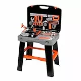 Smoby - Black+Decker Werkzeugkoffer Bricolo Smart (43x35x76 cm) - Werkbank-Koffer für Kinder ab 3 Jahre, Spielzeug mit umfangreichem Werkzeug-Zubehör und Tischbeinen zum Aufstellen