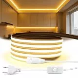 CHNMALITAI LED Streifen,220V,DIY Dekorations LED Neon lichtband,aus Silikon für erhöhte Hitzebeständigkeit und Sicherheit,ideal für Schlafzimmer,Wohnzimmer und Küchen (2M, Warmweiß)