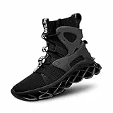 Hello MrLin Herren-Laufschuhe, rutschfest, athletisch, Tennis, Walking, Sneaker, Hip-Hop, schwarz/weiß, 38.5 EU