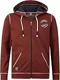 Jan Vanderstorm Herren Sweatjacke Jokora mit Kapuze | Hoodie | Kapuzensweatjacke aus Baumwoll-Mischung| große Größen L-7XL Rot, 5XL (XXXXXL) - 72/74