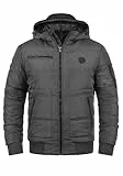 Blend BHBoris Herren Jacke Winterjacke Steppjacke gefüttert mit Kapuze Reißverschlusstaschen Rippbündchen Regular fit, Größe:M, Farbe:Granite Teddy (75127)