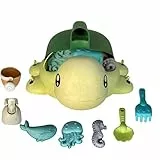 BEST SPORTING Strand Set Schildkröte I Sandspielzeug für Kinder ab 3 Jahren I 7-teiliges Set: Schaufel, Harke, Gießkanne, Sandformen und Wassermühle I Spaß im Sand, am Strand und im Garten