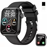 zaisia Smartwatch Damen Herren mit Telefonfunktion, 1.85' Zoll HD-Touchscreen Fitnessuhr mit Pulsuhr Schlafmonitor Schrittzähler, IP68 Wasserdicht Sportuhr, Fitness Smart Watch für Android iOS