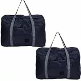 Gsycle 2-teilige Faltbare Reisetasche, Faltbare Reisetasche, Tasche Für Persönliche Gegenstände, Reisetaschen-Set, Leichte Tasche, Faltbare Reisetasche Für Reisen(Navy blau)