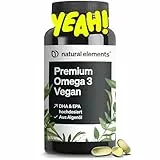 Premium Omega 3 Vegan – 60 Kapseln – 2000mg Algenöl, 800mg DHA und 400mg EPA pro Tagesdosis – Omega-3 für Veganer – hochdosiert, ohne unnötige Zusätze – in Deutschland produziert & laborgeprüft