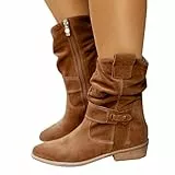 Stiefeletten Damen Herbst, Wildleder Stiefeletten Damen Halbstiefel: Ankle Boots Wildleder Mit Absatz Stiefel Spitz Winterstiefel Westernstiefel Elegant Cowboystiefel Kurzstiefel Herbststiefelette