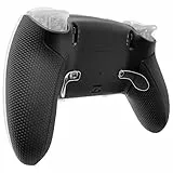eXtremeRate Beyond ARC Rückgehäuse Set kompatibel mit ps5 Edge Controller, Custom Deko Zierleiste & Re-Design Gummiert Griff Rückseite Abdeckung Case Zubehör für Edge Controller-Schwarz