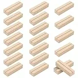 WISYOK Kartenhalter Holz, 20 Stück Tischkartenhalter, Kartenständer Holz, Postkartenhalter, Holzständer, Menükartenhalter, Fotohalter für Hochzeiten, Partys und Bankette (10 x 3 x 2cm)