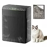EVALIT Luftreiniger für Allergiker, Air Purifier für Wohnung Raucherzimmer, 200 m², Luftreiniger mit Aromatherapie, PM 2,5 Luftqualitätsmonitor für Rauch, Staub und Gerüche, Graphit, 1 Pack + 3 Modi