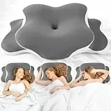 Sinand Orthopädisches Kissen, Memory Foam Kissen, Ergonomisches Kopfkissen Vermindert Nackenschmerzen, Kopfschmerzen Nackenstützkissen für Seiten, Rücken & Bauchschläfer Atmungsaktiv & Waschbar
