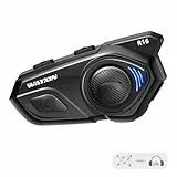 WAYXIN R16 Motorrad Bluetooth Headset –motorradhelm -Intercom mit Dual-Chip, Multi-Audio,IP67 wasserdicht, Musik teilen & FM-Radio, für 6 Personen-Gruppe – Kompatibel mit Anderen Marken