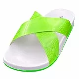 Siebi's Badeschuhe Damen • Solta • komfortable Frauen Badepantolette (Grün, Numeric_40)