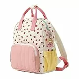 Vninkul Kinderrucksack Mädchen Rucksack Klein Kindergartenrucksack Rosa Erdbeere Design Vorschule Kleinkind Schulrucksack Reisetasche Tagesrucksack mit Erdbeeranhänger für 3-6 Jahre Mädchen