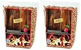 RÖSLE Räucherchips Kirsche, 750 g, für Räucherbox auf Smoker, Holzkohle- und Gasgrills, rauchaktiv, naturbelassenes Holz, Braun (Packung mit 2)