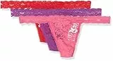 Sylvie Flirty Lingerie Damen String Abby 3er Pack, Purple/Pink/Rot, One Size