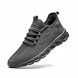 AZSDXS Herren-Turnschuhe für Wanderungen, modische Schuhe für Herren, leichte Herren-Laufschuhe, bequeme, lässige Turnschuhe für Herren, Dunkelgrau, 40 2/3 EU
