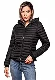 Navahoo Damen Übergangs Stepp Jacke mit Kapuze B348 [B348-Kimuk-Schwarz-Gr.L]