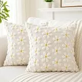 Sunshine smile Kissenbezug 40x40 cm,2er Set Kissenhülle Blumen,Zierkissenbezug Dekokissen,Kissenbezug Kordsamt,Deko Kissen Wohnzimmer,Deko Kissen mit Blumen,für Sofa Sessel Zuhause Schlafzimmer
