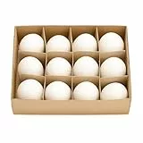 NaDeco Gänseeier groß 12 Stück | Echte ausgeblasene Ostereier weiß 7–9 cm Ø 4–5 cm | Zum Bemalen & Basteln | Mit Öffnung für Drahtaufhänger | Nachhaltige Osterdeko Natur | DIY Eier Osterstrauchㅤ