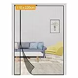 Yotache Fliegengitter Balkontür Magnet 110x220cm Fliegengitter Balkontür Seitliche Öffnung, Fliegengitter Tür Ohne Bohren für Schlafzimmer Kellertür Terrassentür, Schwarz
