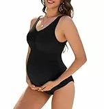 Hobrounn Maternity One Piece Badeanzug U Ausschnitt,Bathing Suit Maternity Swimsuit Umstandsbademode Bikini