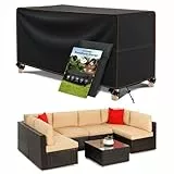 MUPAS Abdeckung Gartenmöbel Wasserdicht Winddicht Schwerlast 420D Oxford Gewebe Verbessertes Abdeckplane Gartenmöbel für Outdoor-Sofa Gartentische, Stühle und Möbelsets 125 x63 x74cm