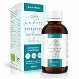 smaints Bio Cordyceps & Hericium Flüssigextrakt | Bio-Vitalpilz-Dualextrakt mit über 67% Polysacchariden | Hochdosiert für optimale Bioverfügbarkeit | Perfekt für Mushroom Coffee am Morgen
