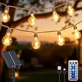 DBFAIRY 10M Solar Lichterkette Aussen mit 20 Glühbirnen, Solar Lichterkette Außen Wetterfest mit Timer 8 Modi, Vintage Hanfseil Solarlichterkette Outdoor für Garten Balkon Party (Warmweiß)