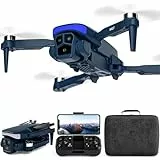 Drohne mit LED Blau Lampe, Bürstenloser Motor Drohnes mit HD 1080P Kamera Drohne für Anfänger,Mini RC Quadrocopter mit FPV 5GHZ WiFi Übertragung, 3D Flip,Höhenhaltung,Modulare Batterie