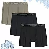 INNERSY Unterhosen Herren Microfaser Boxershorts Männer Dünn Eisseide Retroshorts Trunks Mehrpack 3 (M, Blau/Grau/Schwarz)