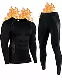 YESWEL Thermounterwäsche Herren XL, Funktionsunterwäsche mit Innenfleece, Winter Skiunterwäsche mit Eingriff, Atmungsaktiv Thermo Unterwäsche