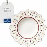 Villeroy & Boch Toy's Delight Suppenteller, 26 cm, Premium Porzellan, Weiß/Rot