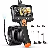 Endoskopkamera mit Licht, Qimic Endoskop-Kamera Handy 8mm IP67 Inspektionskamera, 4.3' HD Rohrkamera mit 8 LEDs, wasserdichte Kanalkamera für Tools