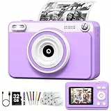GREENKINDER Sofortbildkamera Kinder, 2.4 Zoll Bildschirm Kinderkamera Sofortbildkamera mit 32GB Speicherkarte & 5 Rollen Druckpapier,1080P Kamera Kinder Sofortdruck, Geschenk für 3-12 Jungen und Mädch