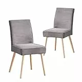 B&D home Esszimmerstuhl Cedric 2er Set, Kord Stoff Polsterstuhl für Küche, Esszimmer, Wohnzimmer, Büro, modernes skandinavisches Design, Anthrazit, 11130-ANTR-2