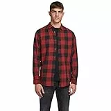 JACK&JONES Hemd Slim Fit Business Shirt Weiches Langarm Twill Oberteil aus Baumwolle JJEGINGHAM