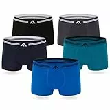FM London Herren (5er-pack) Bambus-herren-boxershorts Boxer Shorts, Schwarz, Grau, Blau, XL EU