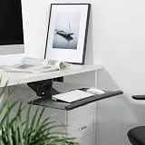 RICOO Tastaturschublade - Unter Schreibtisch Ausziehbar Schwenkbar Neigbar Tastatureinschub PC Tastaturauszug Auflage CZ0200 Ergonomisch Universal Halterung Tischmontage Ablage