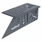 wolfcraft 3D-Gehrungswinkel I 5208000 I zum Bearbeiten von dreidimensionalen Werkstücken I Anschläge für 45°- und 90°-Winkel I einsetzbar als Streichmaß für parallele Linien
