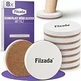 Filzada® 8X Möbelgleiter für Schwere Möbel D90mm - 19mm dick - Möbeluntersetzer Rund zum Möbel Verschieben auf Hartholzböden - Furniture Sliders - Ideal für Umzüge, Aufräumarbeiten - Umzugsgleiter