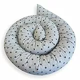 Bebeloo Zugluftstopper Durchzugstopper Windstopper für Türen und Fenster Luftzugstopper für Tür Türschlange Türrolle Baumwollstoff (Sternchen Graphit, 90 cm)